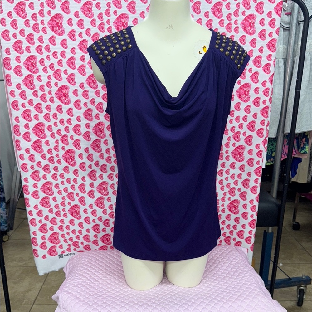 Women's Purple Studded Top
